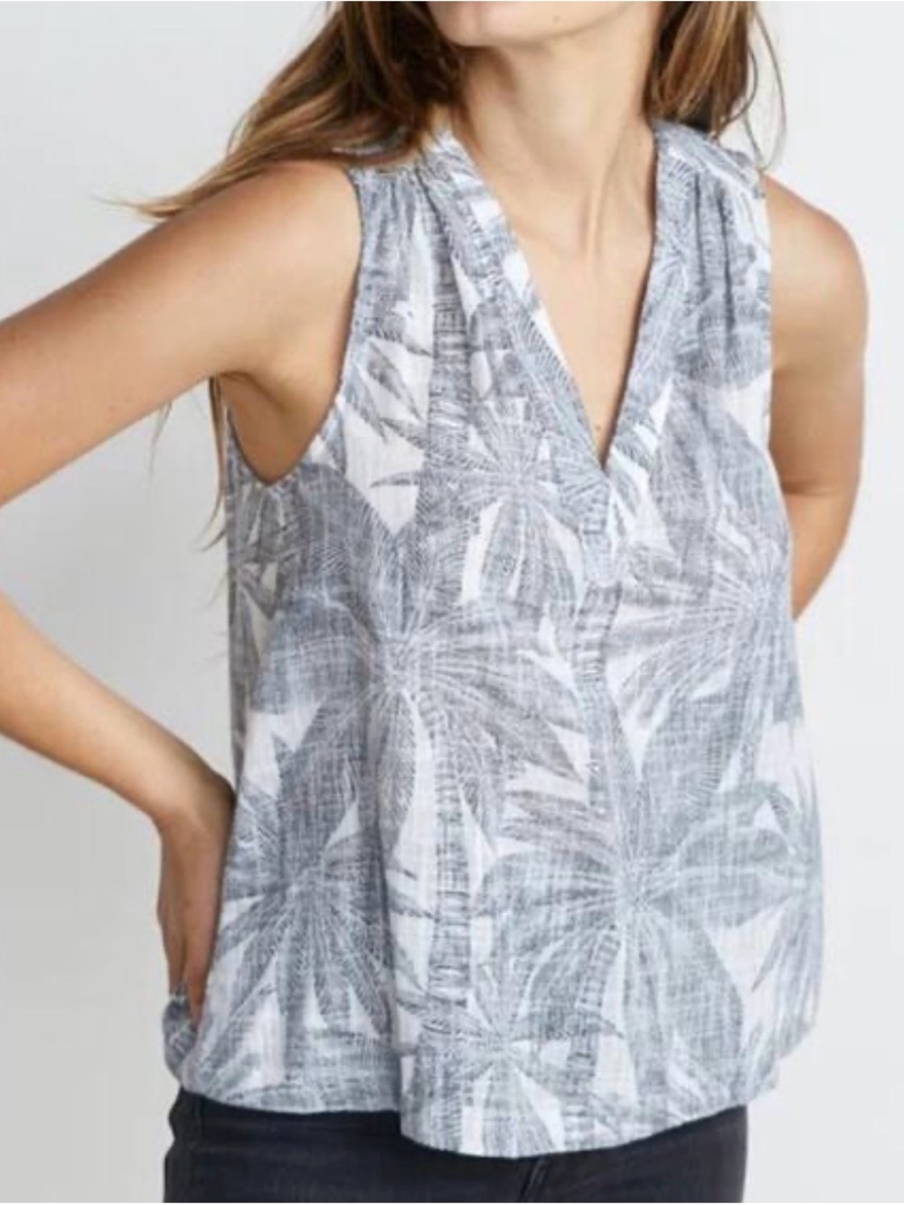 Marine Layer Sheri Tank  Geo Palm Print - Medium